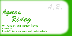 agnes rideg business card